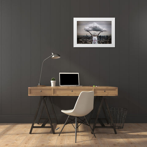 The Cloud White Modern Wood Framed Art Print by Dan, Ciupureanu