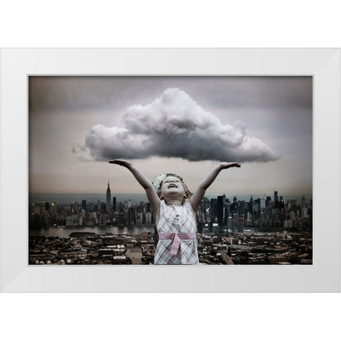 The Cloud White Modern Wood Framed Art Print by Dan, Ciupureanu