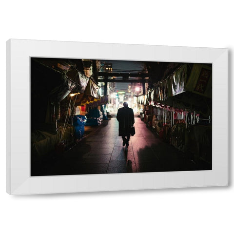 Yushima Alley White Modern Wood Framed Art Print by Fujii, Yuzo