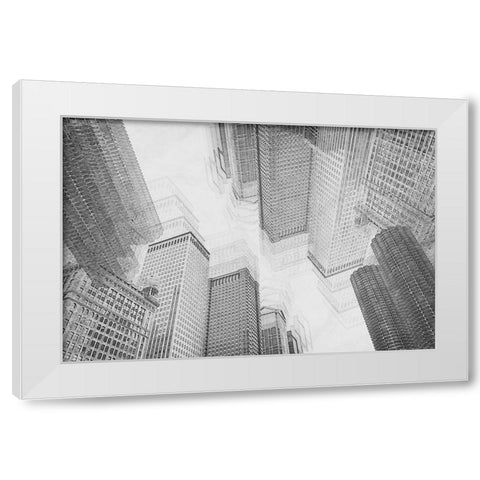 densification of the City White Modern Wood Framed Art Print by Schleicher-Schwarz, Roswitha