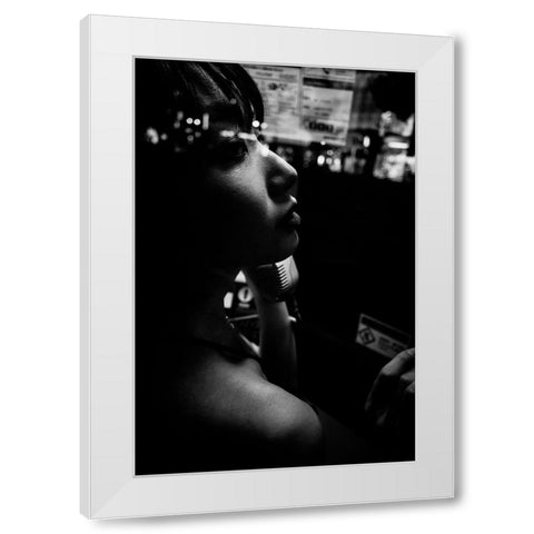 Melt In The Night White Modern Wood Framed Art Print by Yuimei
