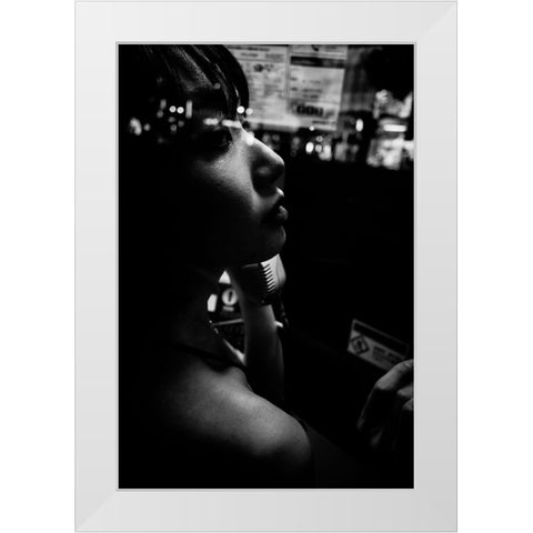 Melt In The Night White Modern Wood Framed Art Print by Yuimei