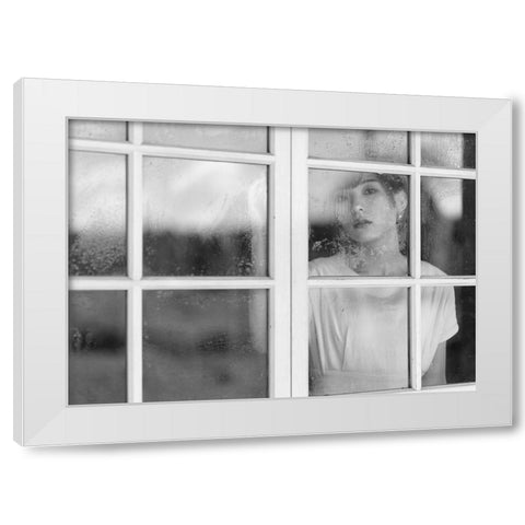 Maya White Modern Wood Framed Art Print by Sakamoto, Tsutomu