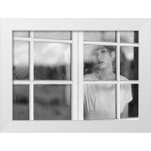Maya White Modern Wood Framed Art Print by Sakamoto, Tsutomu