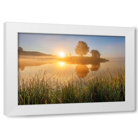 Untitled White Modern Wood Framed Art Print by Keller