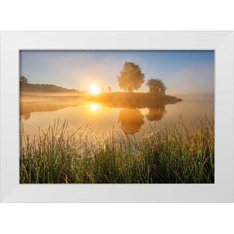 Untitled White Modern Wood Framed Art Print by Keller