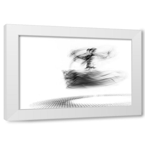 Spinning White Modern Wood Framed Art Print by Ragab, Hesham