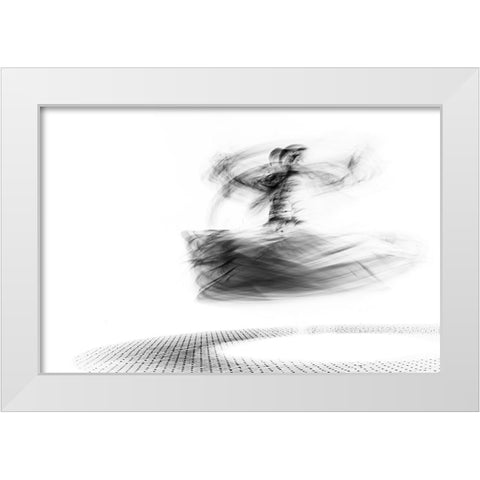 Spinning White Modern Wood Framed Art Print by Ragab, Hesham