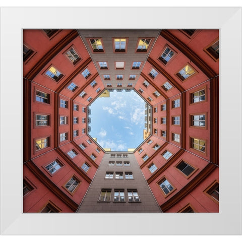 Palazzo Ottagonale White Modern Wood Framed Art Print by Figueras, Antoni