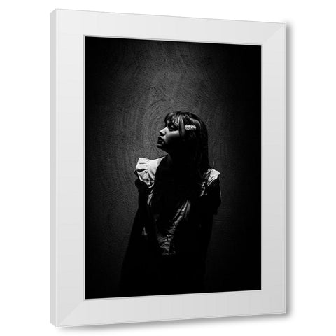 She Is Illuminated White Modern Wood Framed Art Print by Yuimei