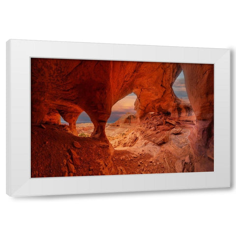Hidden Wonder in Badland White Modern Wood Framed Art Print by Zheng, Michael
