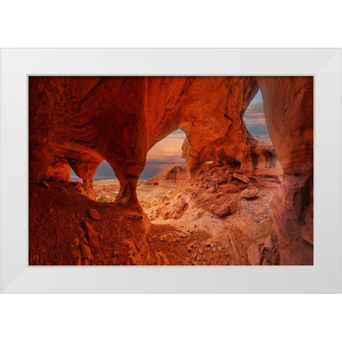 Hidden Wonder in Badland White Modern Wood Framed Art Print by Zheng, Michael