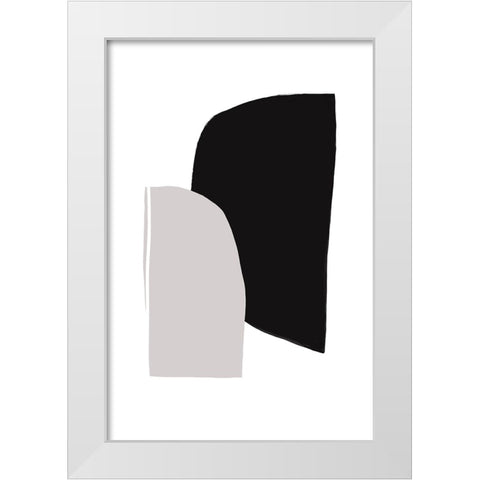Abstractions No 5 White Modern Wood Framed Art Print by uplusmestudio