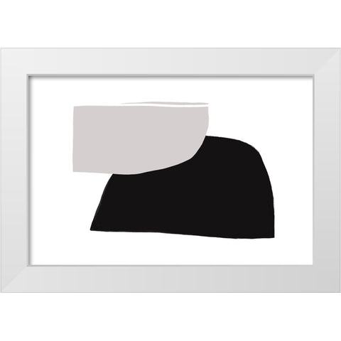 Abstractions No 5 White Modern Wood Framed Art Print by uplusmestudio