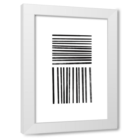 Calming Lines No 1 White Modern Wood Framed Art Print by uplusmestudio