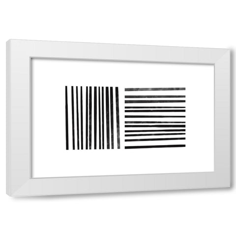 Calming Lines No 1 White Modern Wood Framed Art Print by uplusmestudio