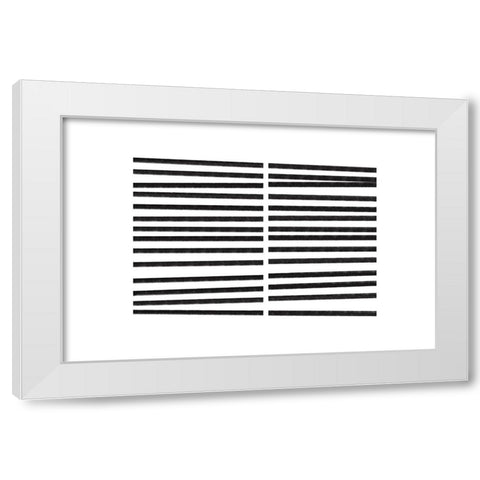 Calming Lines No 2 White Modern Wood Framed Art Print by uplusmestudio