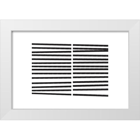Calming Lines No 2 White Modern Wood Framed Art Print by uplusmestudio