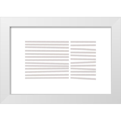 Calming Lines No 3 White Modern Wood Framed Art Print by uplusmestudio