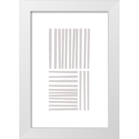 Calming Lines No 4 White Modern Wood Framed Art Print by uplusmestudio