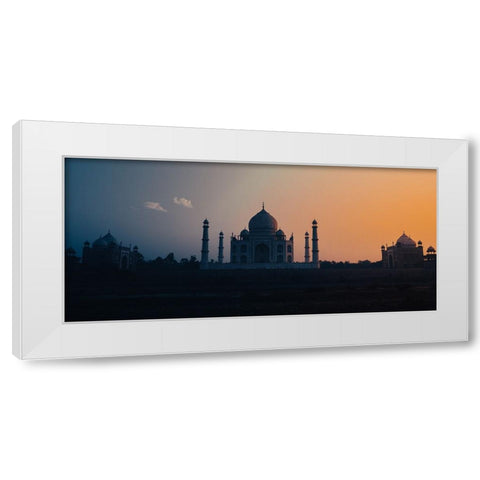 Sunset at Taj White Modern Wood Framed Art Print by Sharma, Abhinav