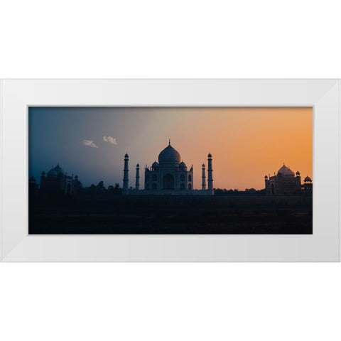 Sunset at Taj White Modern Wood Framed Art Print by Sharma, Abhinav