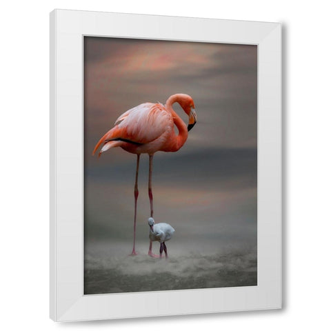 Tender Moments White Modern Wood Framed Art Print by Wisniowska, Krystina