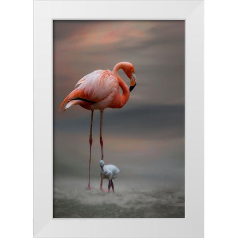 Tender Moments White Modern Wood Framed Art Print by Wisniowska, Krystina