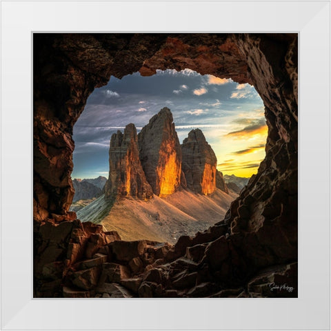 Window of Beautiful Sunset White Modern Wood Framed Art Print by Khafagy, Sadek