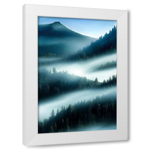 FLY OOVER THE MOUNTAIN White Modern Wood Framed Art Print by Allicot, Manu