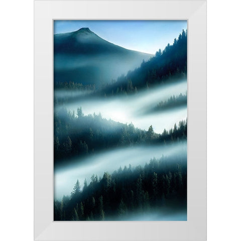 FLY OOVER THE MOUNTAIN White Modern Wood Framed Art Print by Allicot, Manu