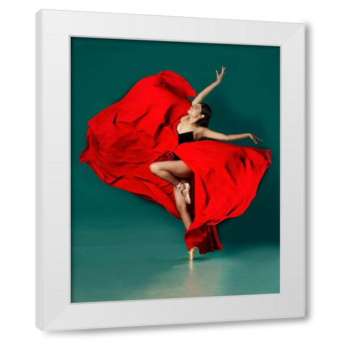 BALLERINA White Modern Wood Framed Art Print by Chattopadhyay, Debasish