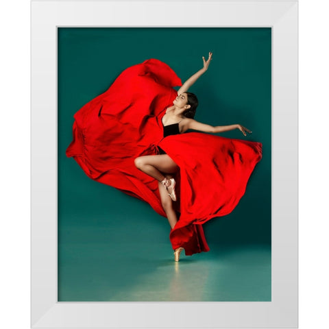 BALLERINA White Modern Wood Framed Art Print by Chattopadhyay, Debasish
