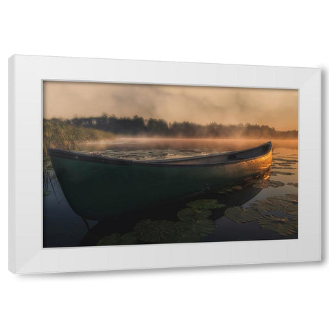 The boat White Modern Wood Framed Art Print by Budyta, Dariusz