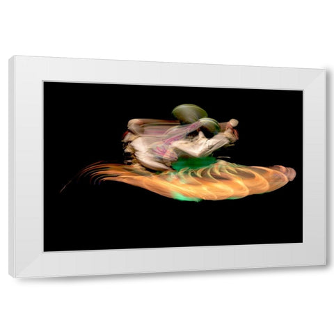 The Dancer White Modern Wood Framed Art Print by Allam, Abdelkader
