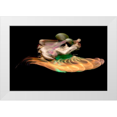 The Dancer White Modern Wood Framed Art Print by Allam, Abdelkader