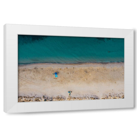 a day at the beach White Modern Wood Framed Art Print by Chiriaco, Carmine