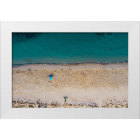 a day at the beach White Modern Wood Framed Art Print by Chiriaco, Carmine