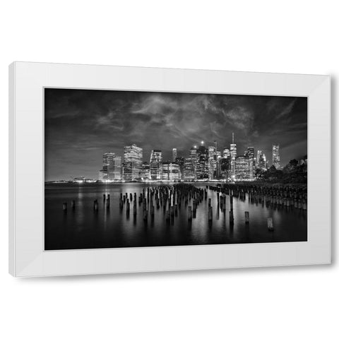 NYC White Modern Wood Framed Art Print by W, Joanna