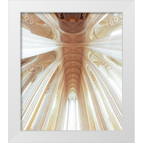 Minimal Church I White Modern Wood Framed Art Print by Edengalan