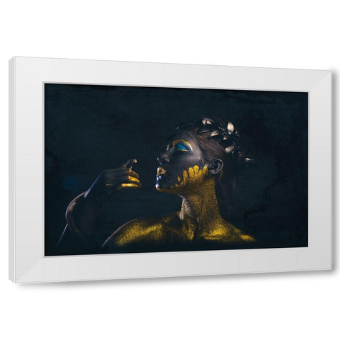 Medusa White Modern Wood Framed Art Print by Paul, Dipankar