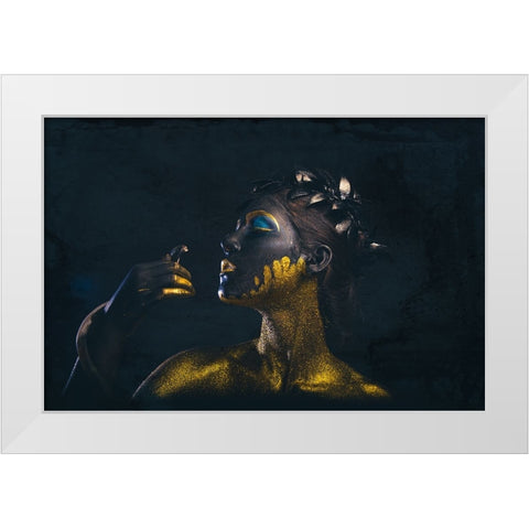 Medusa White Modern Wood Framed Art Print by Paul, Dipankar