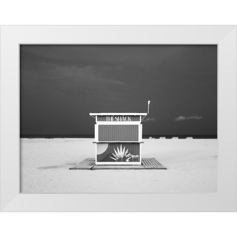 A different Miami Beach at Night 2 White Modern Wood Framed Art Print by Peralta, Adrian
