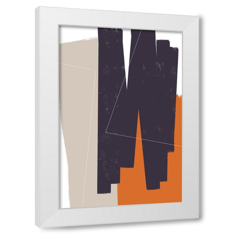 Chasing the lines White Modern Wood Framed Art Print by uplusmestudio