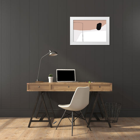 You a happiness White Modern Wood Framed Art Print by uplusmestudio