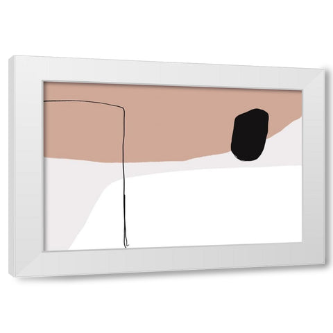 You a happiness White Modern Wood Framed Art Print by uplusmestudio