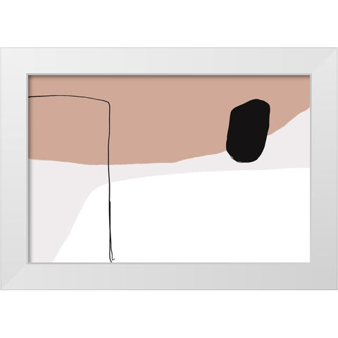 You a happiness White Modern Wood Framed Art Print by uplusmestudio