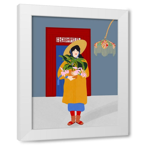 Las flores White Modern Wood Framed Art Print by de Jai, Jota