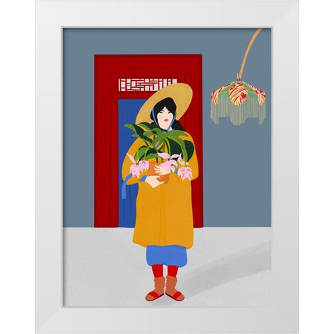 Las flores White Modern Wood Framed Art Print by de Jai, Jota