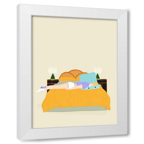 Digital Nomad White Modern Wood Framed Art Print by de Jai, Jota